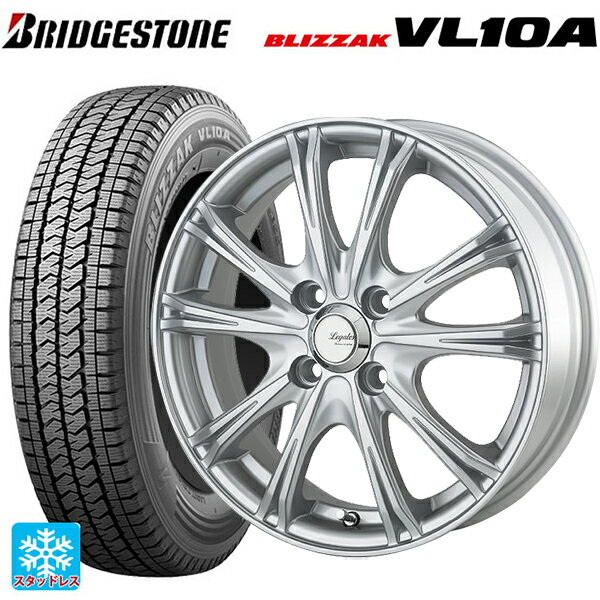 トヨタ サクシード(160系)用 155/80R14 88/86N ブリヂストン ブリザック VL10A 正規品 # ゴジゲン メタリックシルバー 新品スタッドレスタイヤホイール 4本セット
