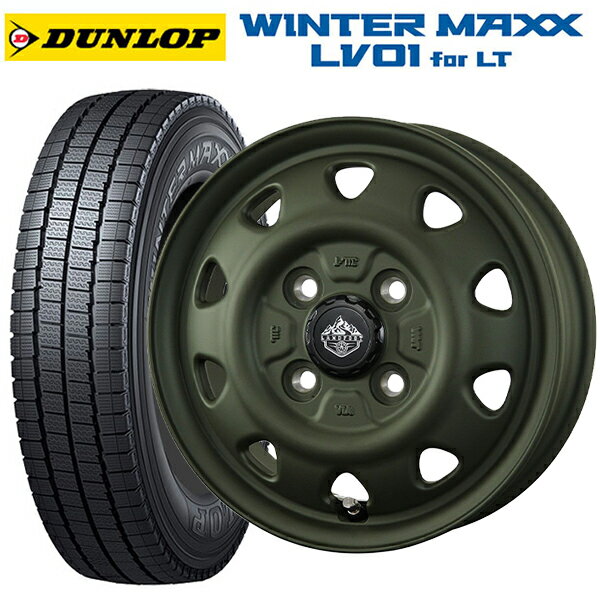 145/80R12 80/78N ダンロップ ウィンターマックス LV01 for VAN トピー ランドフット SWZ OD 12-3.5J 国産車用 スタッドレスタイヤホイール4本セット