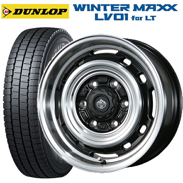 195/80R15 107/105N ダンロップ ウィンターマックス LV01 for VAN トピー ランドフット XFG GB/P 15-6J 国産車用 スタッドレスタイヤホイール4本セット