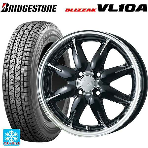 トヨタ プロボックス(160系)用 175/80R14 99/98N ブリヂストン ブリザック VL10A 正規品 エンケイ オール ワン マシニングブラック 新品スタッドレスタイヤホイール 4本セット