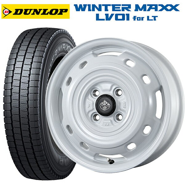 【5/27 1:59迄 最大3万円OFFクーポン】145/80R12 80/78N ダンロップ ウィンターマックス LV01 for VAN トピー ランドフット XFG WH 12-3.5J 国産車用 スタッドレスタイヤホイール4本セット