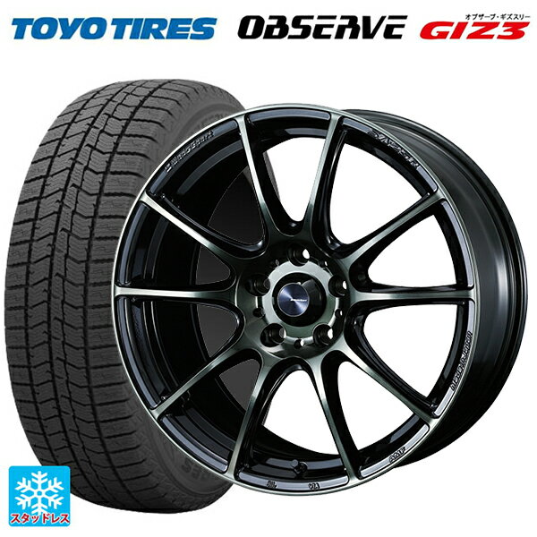 【6/11 1:59迄 全品ポイント5倍】スズキ スイフトスポーツ(ZC33S)用 195/50R16 88Q トーヨー オブザーブ ガリットギズ3 ウェッズ ウェッズスポーツ SA25R WBC 新品スタッドレスタイヤホイール 4本セット