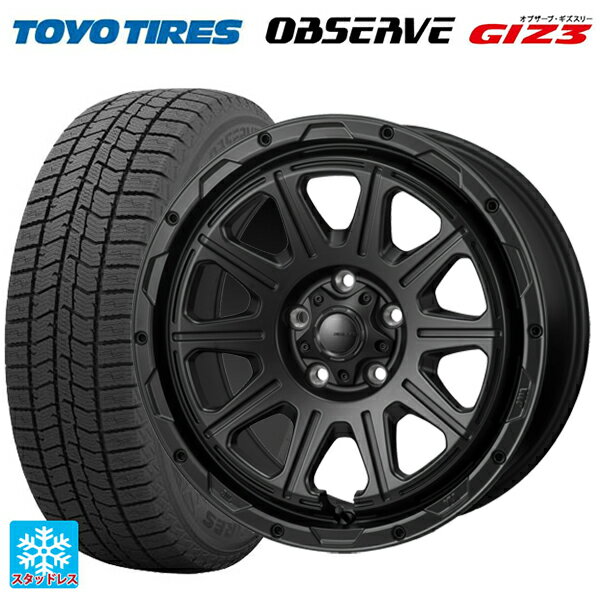 トヨタ プリウス(60系)用 195/60R17 90Q トーヨー オブザーブ ガリットギズ3 ジャパン三陽 ハイブロック レグルス サテンブラック 新品スタッドレスタイヤホイール 4本セット