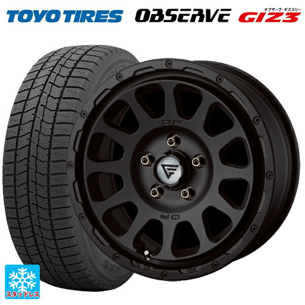 トヨタ ヴォクシー(90系)用 205/60R16 96Q トーヨー オブザーブ ガリットギズ3 エクシズルライン デルタフォース オーバル マットブラック 新品スタッドレスタイヤホイール 4本セット(2)