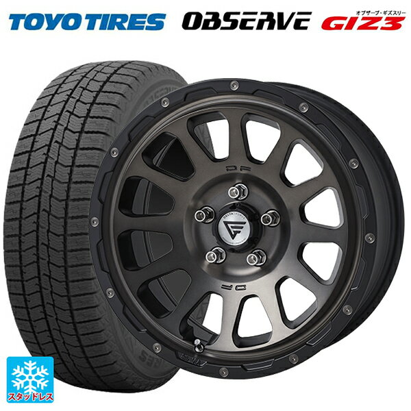 215/65R16 98Q トーヨー オブザーブ ガリットギズ3 エクシズルライン デルタフォース オーバル マットスモークポリッシュ 16-7J 国産車用 スタッドレスタイヤホイール4本セット