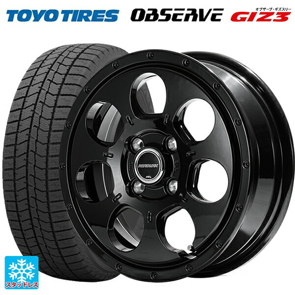 165/60R14 75Q トーヨー オブザーブ ガリットギズ3 エムアイディー MIDホイール マッドエージェント セミグロスブラック 14-4.5J 国産車用 スタッドレスタイヤホイール4本セット