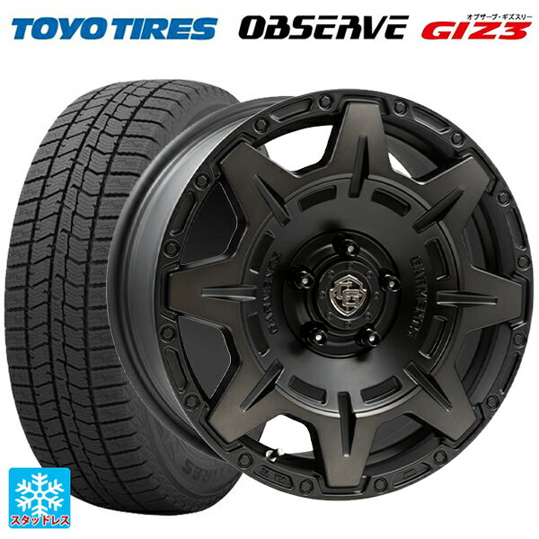 215/65R16 98Q トーヨー オブザーブ ガリットギズ3 ウェッズ クロスオーバー ガーメンツ スタイルM マットブラッククリア 17-7J 国産車用 スタッドレスタイヤホイール4本セット