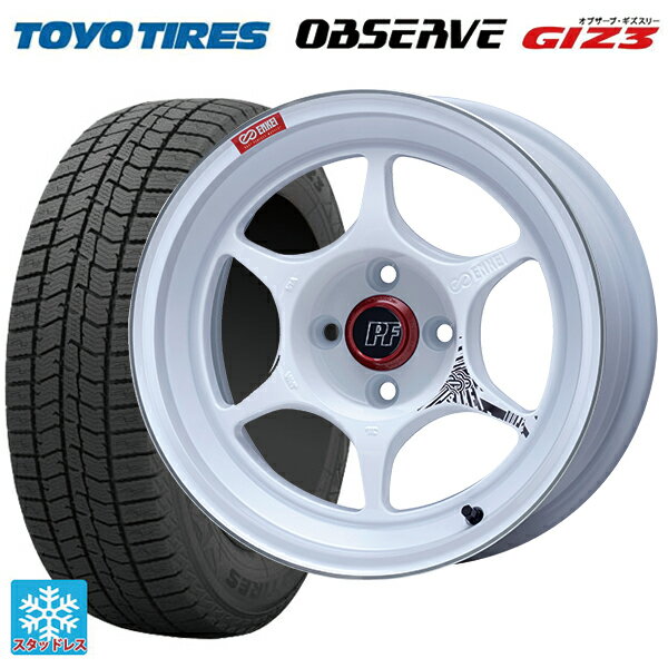 245/40R18 93Q トーヨー オブザーブ ガリットギズ3 エンケイ パフォーマンスライン PF06 マシニングホワイト 18-8J 国産車用 スタッドレスタイヤホイール4本セット