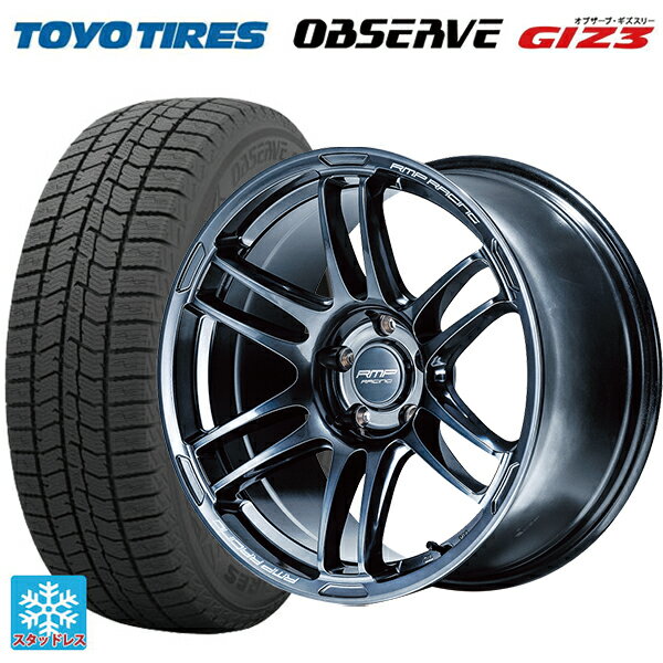 【6/22 20時〜 全品P5倍＆クーポン】225/60R18 100Q トーヨー オブザーブ ガリットギズ3 エムアイディー MIDレーシング R26 ディープチタンシルバー 18-7.5J 国産車用 スタッドレスタイヤホイール4本セット