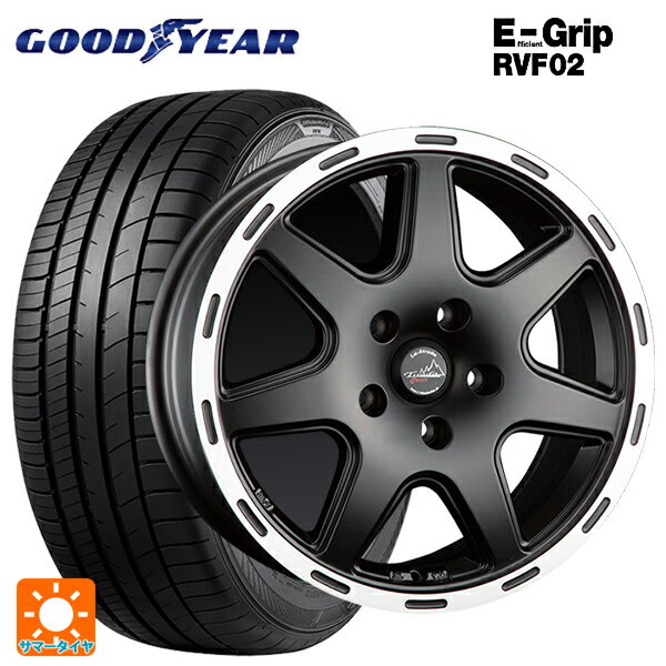【6/22 20時〜 全品P5倍＆クーポン】ジープ チェロキー(KL24)用 225/60R17 99H グッドイヤー エフィシェントグリップ RVF02 阿部商会 ラ・ストラーダ ティラードクロス マットブラックリムポリッシュ 新品サマータイヤホイール 4本セット