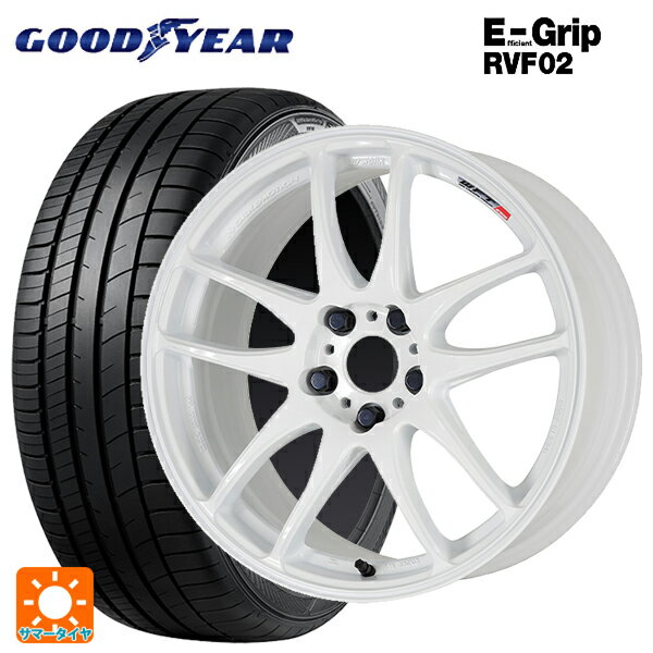 スバル クロストレック(5AA-GUE)用 225/60R17 99H グッドイヤー エフィシェントグリップ RVF02 ワーク エモーション CR極 WHT 新品サマータイヤホイール 4本セット