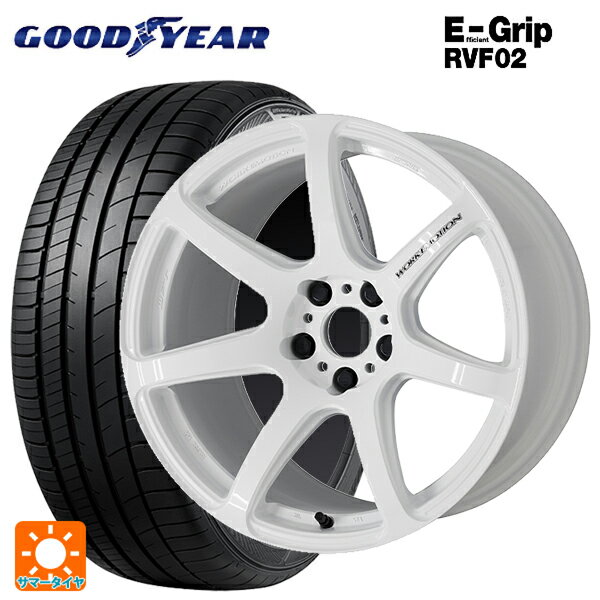 【最大3万円OFFクーポン 5/16 1:59迄】215/45R18 93W XL グッドイヤー エフィシェントグリップ RVF02 ワーク エモーション T7R WHT 18-7.5J 国産車用 サマータイヤホイール4本セット