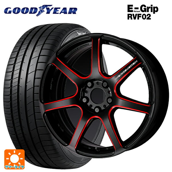 スバル レヴォーグ(VN系)用 225/45R18 95W XL グッドイヤー エフィシェントグリップ RVF02 エモーション T7R BRM 新品サマータイヤホイール 4本セット