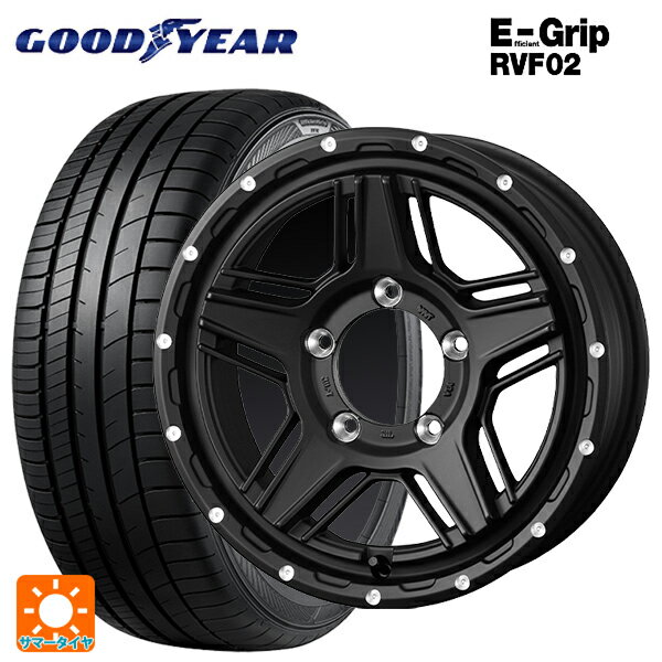 【6/15〜16限定 全品P5倍＆クーポン】205/60R16 92V グッドイヤー エフィシェントグリップ RVF02 ウェッズ マッドヴァンス07 FULL MAT BLACK 16-7J 国産車用 サマータイヤホイール4本セット