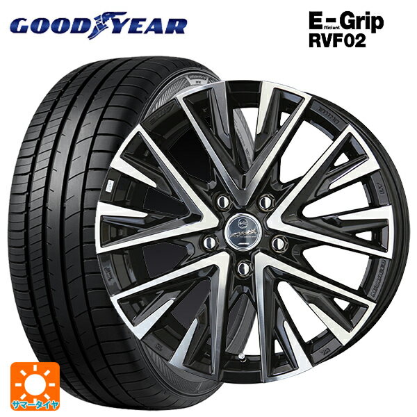 【6/11 1:59迄 全品ポイント5倍】215/45R17 91W XL グッドイヤー エフィシェントグリップ RVF02 共豊 スマック レジーナ サファイアブラックポリッシュ 17-7J 国産車用 サマータイヤホイール4本セット