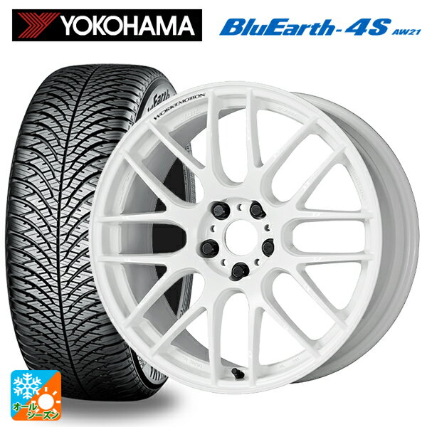 トヨタ RAV4(50系)用 235/55R19 105W ヨコハマ ブルーアース4S AW21 エモーション M8R WHT 新品オールシーズンタイヤホイール 4本セット