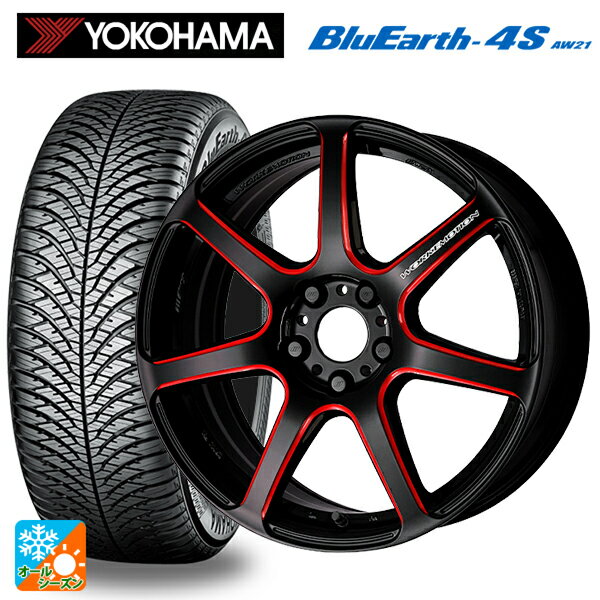 【6/22 20時〜 全品P5倍＆クーポン】215/45R18 93V XL ヨコハマ ブルーアース4S AW21 ワーク エモーション T7R BRM 18-7.5J 国産車用 オールシーズンタイヤホイール4本セット