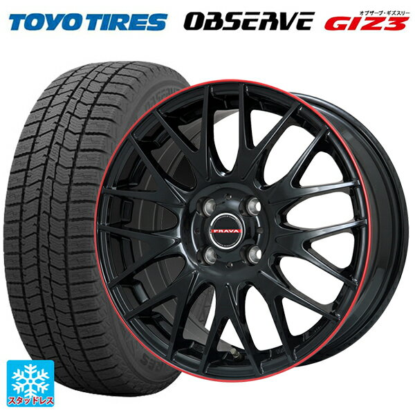 【6/11 1:59迄 全品ポイント5倍】155/65R14 75Q トーヨー オブザーブ ガリットギズ3 ビックウェイ レイシーン プラバ 9M Jr2 GBK/RDリム 14-4.5J 国産車用 スタッドレスタイヤホイール4本セット