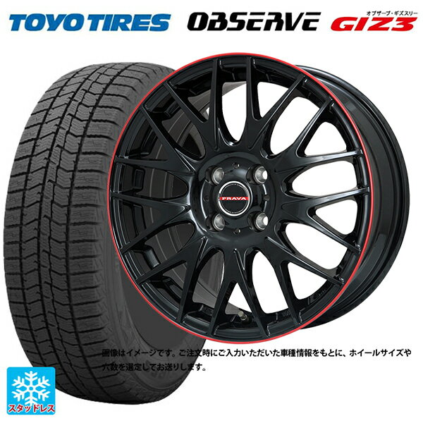 205/65R15 94Q トーヨー オブザーブ ガリットギズ3 ビックウェイ レイシーン プラバ 9M Jr2 GBK/RDリム 15-6J 国産車用 スタッドレスタイヤホイール4本セット