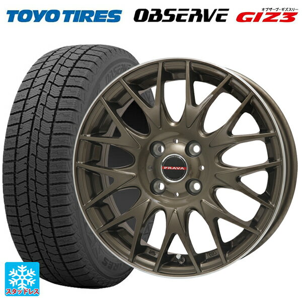 165/60R14 75Q トーヨー オブザーブ ガリットギズ3 ビックウェイ レイシーン プラバ 9M Jr2 BR/P 14-4.5J 国産車用 スタッドレスタイヤホイール4本セット