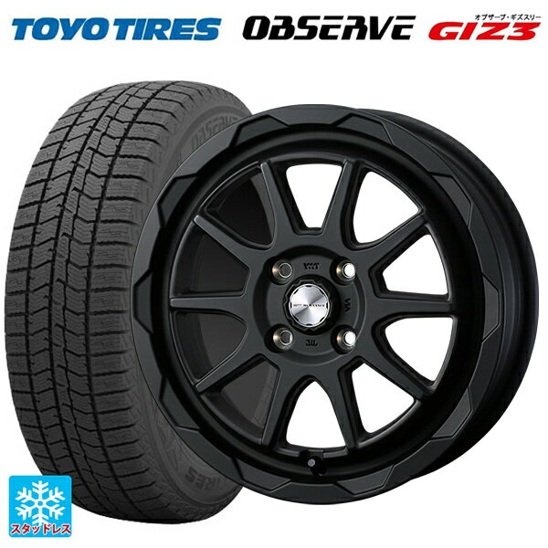165/60R14 75Q トーヨー オブザーブ ガリットギズ3 ウェッズ マッドヴァンス06 フルマットブラック 14-4.5J 国産車用 スタッドレスタイヤホイール4本セット