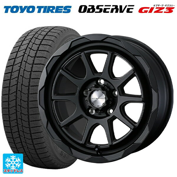 195/60R16 89Q トーヨー オブザーブ ガリットギズ3 ウェッズ マッドヴァンス06 フルマットブラック 16-7J 国産車用 スタッドレスタイヤホイール4本セット
