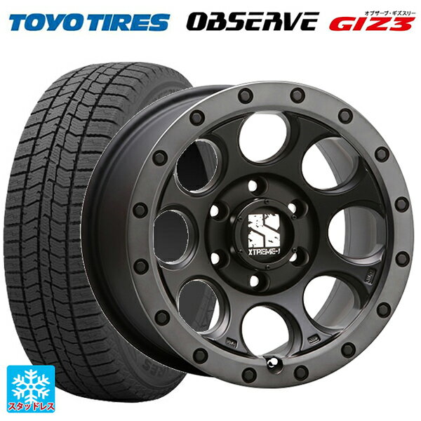 215/65R16 98Q トーヨー オブザーブ ガリットギズ3 エムエルジェイ エクストリームJ XJ03 Flat Black Smoke 16-7J 国産車用 スタッドレスタイヤホイール4本セット