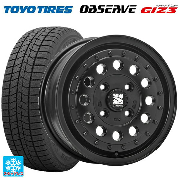 185/70R14 88Q トーヨー オブザーブ ガリットギズ3 エムエルジェイ エクストリームJ ラギッド サテンブラック 14-5J 国産車用 スタッドレスタイヤホイール4本セット
