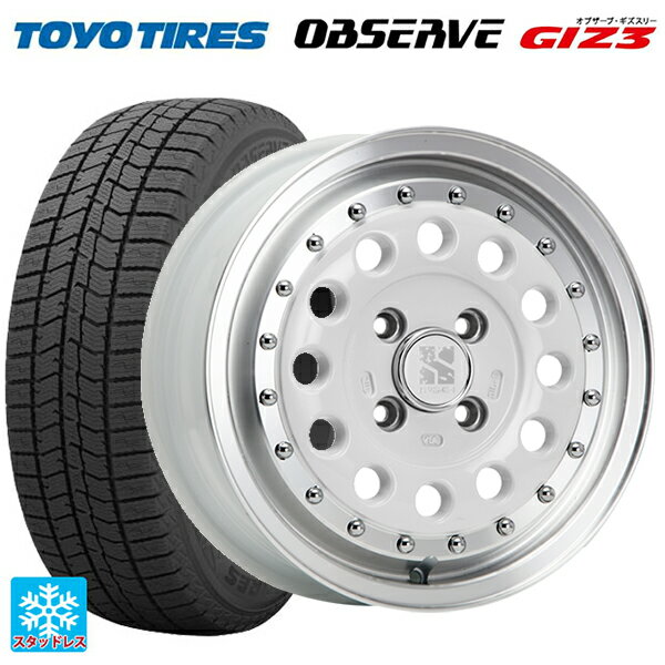 185/70R14 88Q トーヨー オブザーブ ガリットギズ3 エムエルジェイ エクストリームJ ラギッド ホワイト/リムポリッシュ 14-5J 国産車用 スタッドレスタイヤホイール4本セット