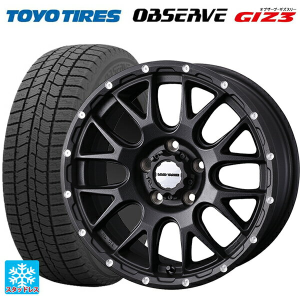 215/65R16 98Q トーヨー オブザーブ ガリットギズ3 ウェッズ マッドヴァンス 08 FLINT BLACK 16-7J 国産車用 スタッドレスタイヤホイール4本セット