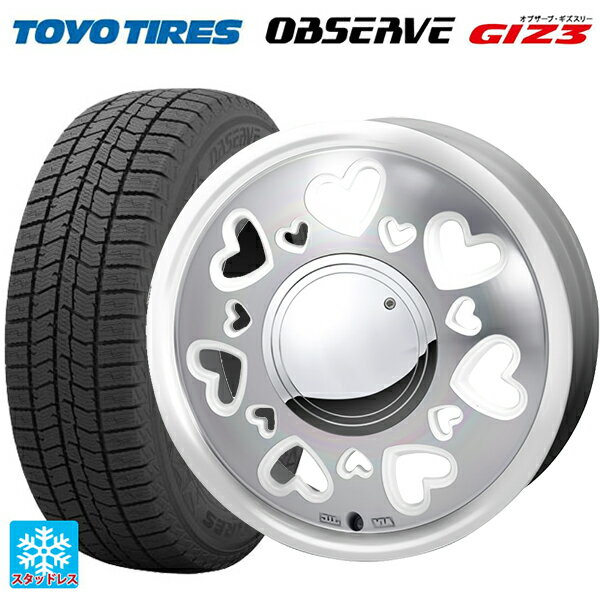 165/60R14 75Q トーヨー オブザーブ ガリットギズ3 ジャパン三陽 ケーキューティ パールホワイト/ポリッシュ 14-4.5J 国産車用 スタッドレスタイヤホイール4本セット