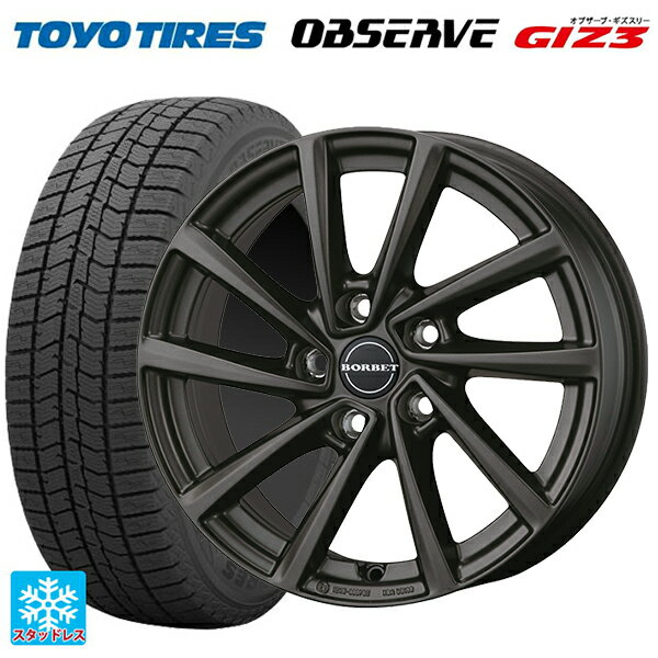 ミニ ミニクーパー(ガソリン車)(F66)用 215/45R17 87Q トーヨー オブザーブ ガリットギズ3 ティーエーエス ボルベット タイプ V ミストラルアンスラサイトマット 新品スタッドレスタイヤホイール 4本セット