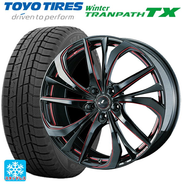 【6/22 20時〜 全品P5倍＆クーポン】215/60R17 96Q トーヨー ウインタートランパス TX ウェッズ レオニス TE BK/SC(RED) 17-7J 国産車用 スタッドレスタイヤホイール4本セット
