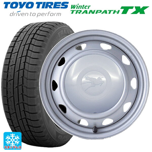 【6/22 20時〜 全品P5倍＆クーポン】155/65R14 75Q トーヨー ウインタートランパス TX ウェッズ キャロウィン PC453F スチール(シルバー) 14-4.5J 国産車用 スタッドレスタイヤホイール4本セット