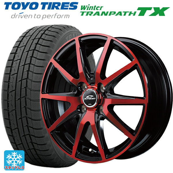 【6/15〜16限定 全品P5倍＆クーポン】155/65R14 75Q トーヨー ウインタートランパス TX エムアイディー MIDホイール DR02 ブラックポリッシュ/レッドクリア 14-4.5J 国産車用 スタッドレスタイヤホイール4本セット
