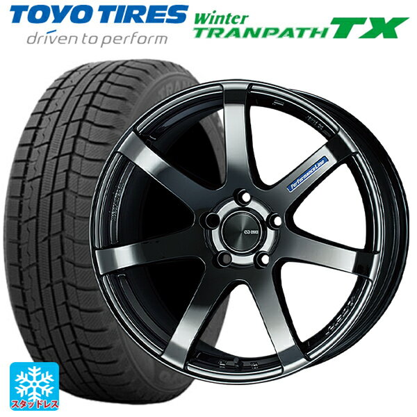 【6/11 1:59迄 全品ポイント5倍】225/50R18 95Q トーヨー ウインタートランパス TX エンケイ パフォーマンスライン PF07 SBK 18-7.5J 国産車用 スタッドレスタイヤホイール4本セット