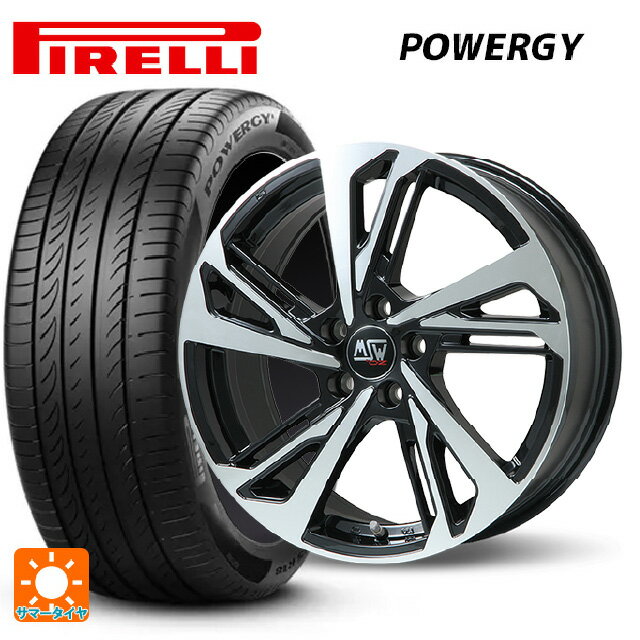 プジョー 508(R8系)用 215/55R17 94V ピレリ パワジー 正規品 MSW MSW60 グロスブラックフルポリッシュ 新品サマータイヤホイール 4本セット