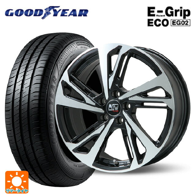 シトロエン ベルランゴ(K9C)用 215/65R16 98H グッドイヤー エフィシェントグリップ エコ EG02 MSW MSW60 グロスブラックフルポリッシュ 新品サマータイヤホイール 4本セット