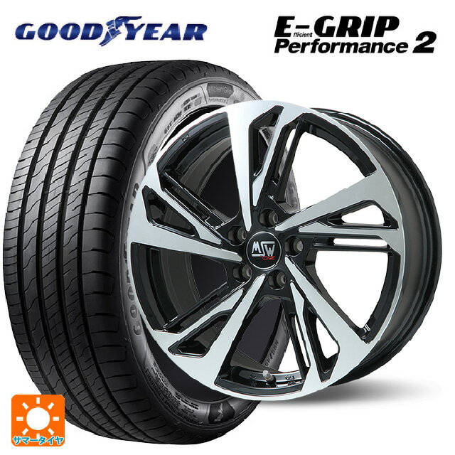 プジョー 508(R8系)用 215/55R17 98W グッドイヤー エフィシェントグリップ パフォーマンス2 MSW MSW60 グロスブラックフルポリッシュ 新品サマータイヤホイール 4本セット