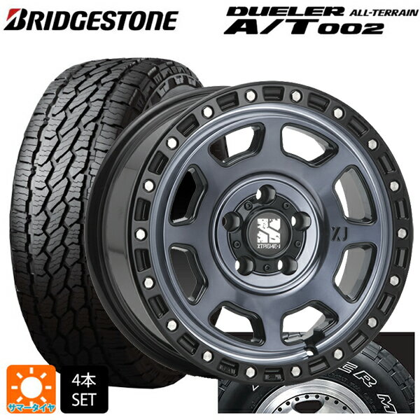【6/15〜16限定 全品P5倍＆クーポン】215/70R16 100S ブリヂストン デューラー AT002 ホワイトレター 正規品 エムエルジェイ エクストリームJ XJ07 Gloss Blk. M. Indigo 16-7J 国産車用 サマータイヤホイール4本セット