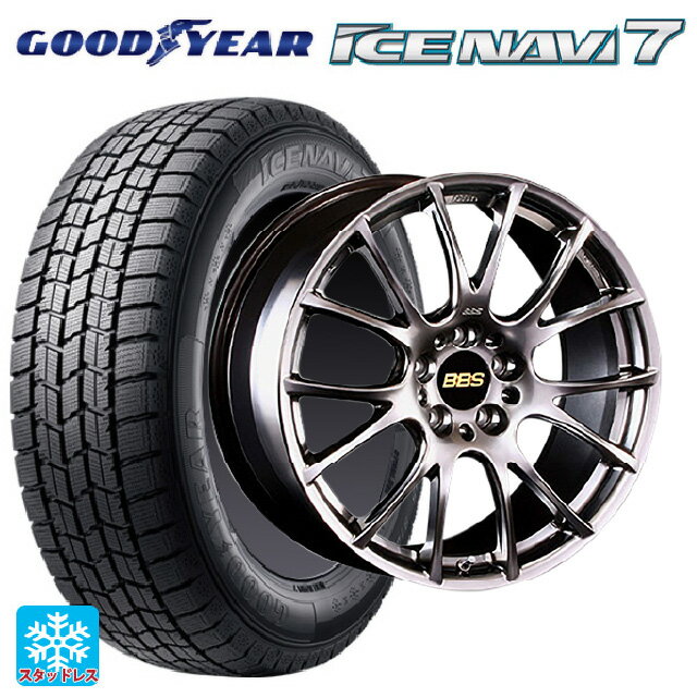 【6/15〜16限定 全品P5倍＆クーポン】225/45R18 91Q グッドイヤー アイスナビ7(数量限定) # BBS RE-V DB 18-7.5J 国産車用 スタッドレスタイヤホイール4本セット