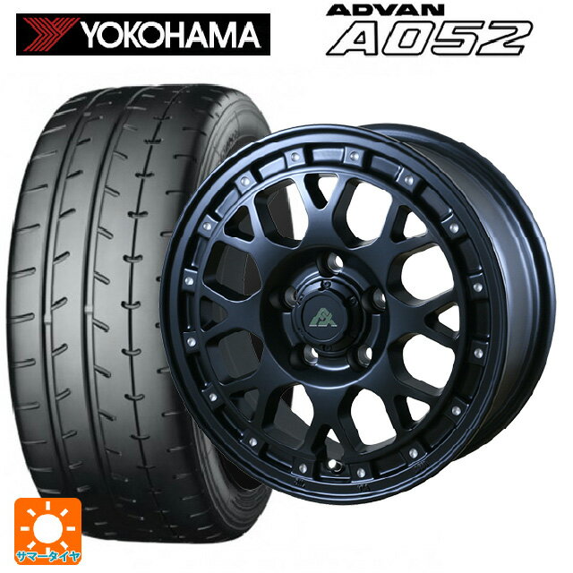 【6/22 20時〜 全品P5倍＆クーポン】195/55R15 89V XL ヨコハマ アドバン A052 正規品 # ドゥオール フェニーチェ XC8 マットブラックミルド 15-6J 国産車用 サマータイヤホイール4本セット