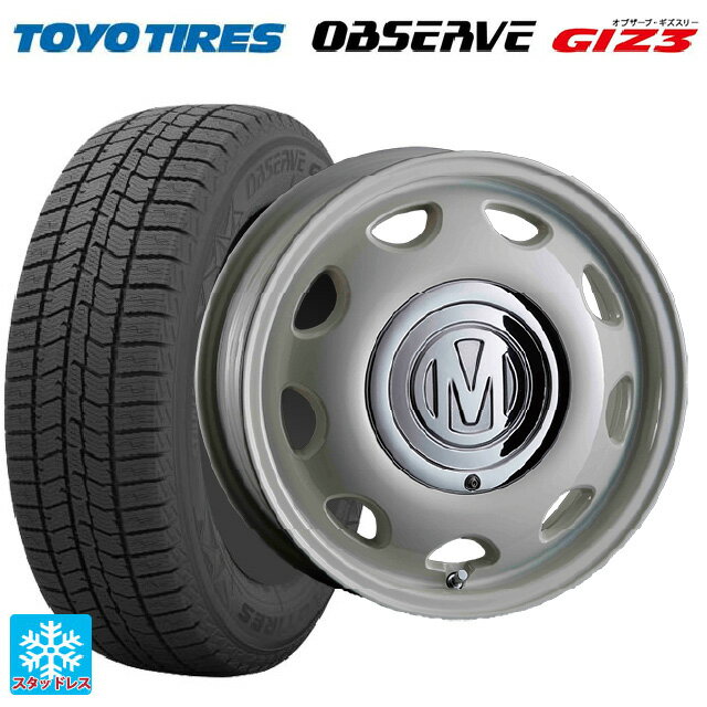 165/55R15 75Q トーヨー オブザーブ ガリットギズ3 クリムソン ディーン ミニ マーガレットホワイト 15-5J 国産車用 スタッドレスタイヤホイール4本セット