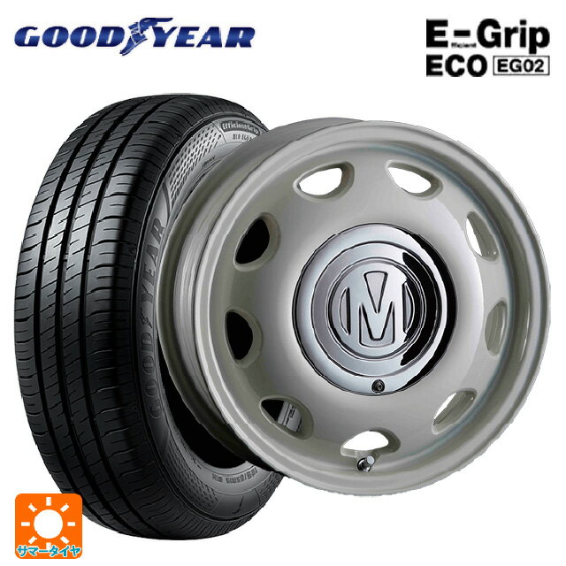 【6/22 20時〜 全品P5倍＆クーポン】165/65R14 79S グッドイヤー エフィシェントグリップ エコ EG02 クリムソン ディーン ミニ マーガレットホワイト 14-5J 国産車用 サマータイヤホイール4本セット
