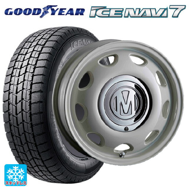 【6/11 1:59迄 全品ポイント5倍】165/55R15 75Q グッドイヤー アイスナビ7(数量限定) クリムソン ディーン ミニ マーガレットホワイト 15-5J 国産車用 スタッドレスタイヤホイール4本セット
