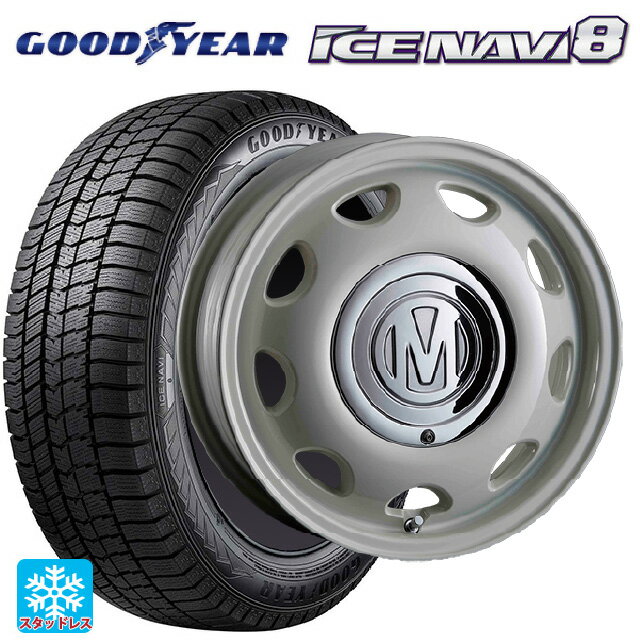 2024年製 165/55R15 75Q グッドイヤー アイスナビ8 # クリムソン ディーン ミニ マーガレットホワイト 15-5J 国産車用 スタッドレスタイヤホイール4本セット