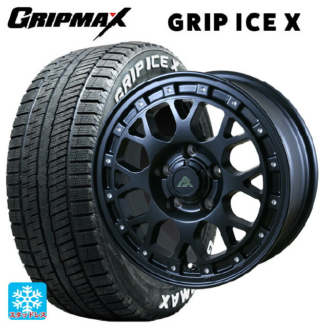 205/55R16 91T グリップマックス グリップアイスX ホワイトレター ドゥオール フェニーチェ XC8 マットブラックミルド 16-7J 国産車用 スタッドレスタイヤホイール4本セット