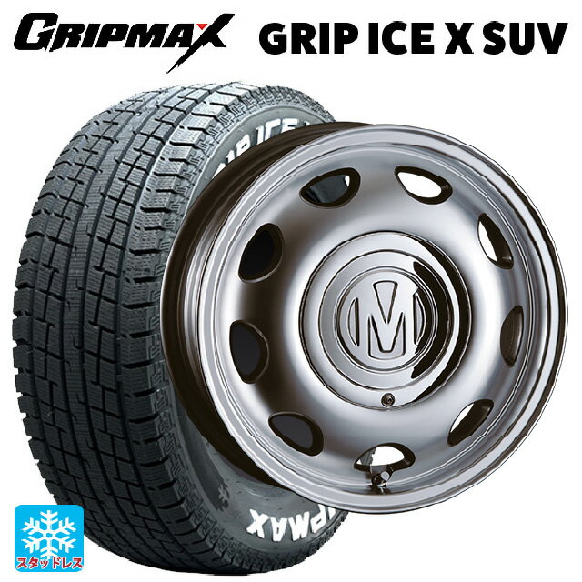 185R14 102/100Q グリップマックス グリップアイスX SUV ホワイトレター # クリムソン ディーン ミニ バーニッシュグレー 14-5J 国産車用 スタッドレスタイヤホイール4本セット