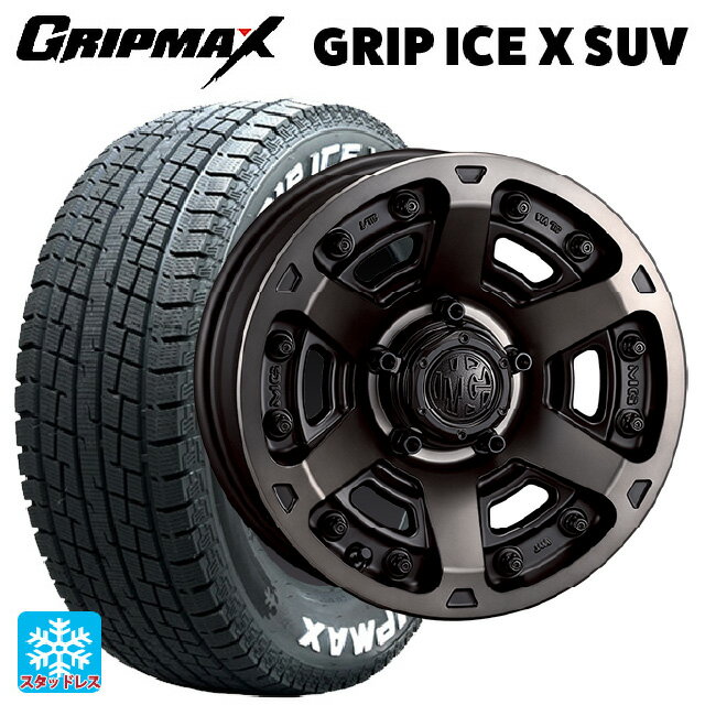 175/80R16 91Q グリップマックス グリップアイスX SUV ホワイトレター クリムソン MG アーマー FF マットブラッククリア 16-5.5J 国産車用 スタッドレスタイヤホイール4本セット
