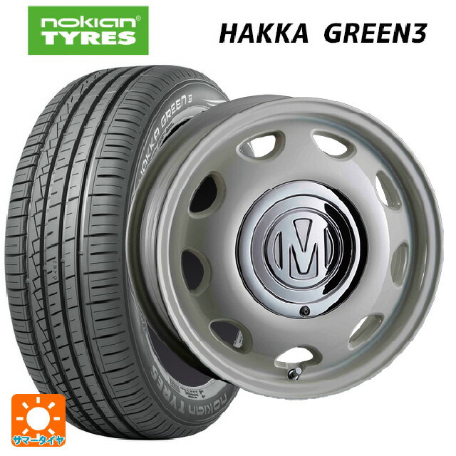 【6/22 20時〜 全品P5倍＆クーポン】165/70R14 81T ノキアン ハッカ グリーン3 クリムソン ディーン ミニ マーガレットホワイト 14-5J 国産車用 サマータイヤホイール4本セット